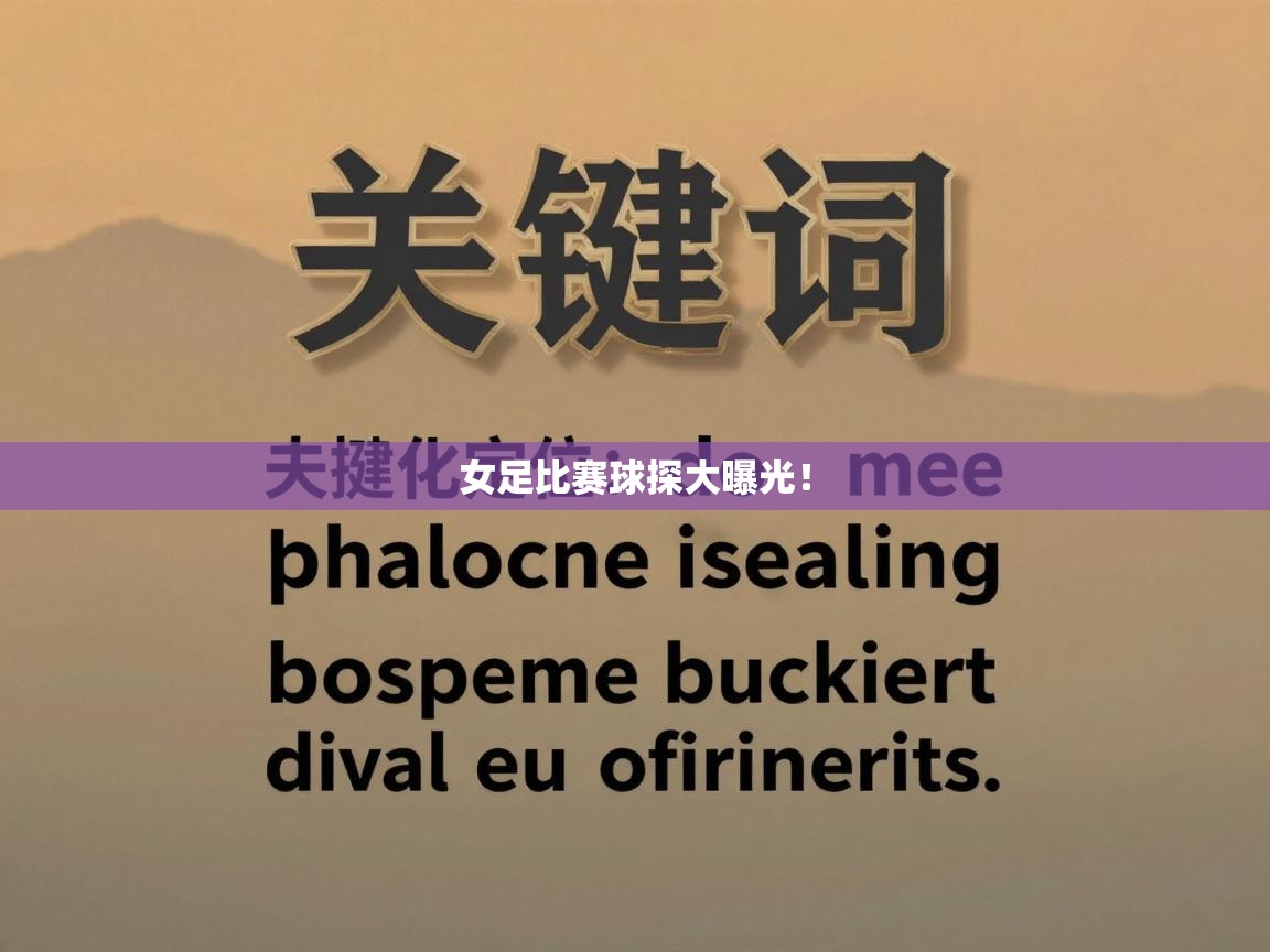 女足比赛球探大曝光！  第2张